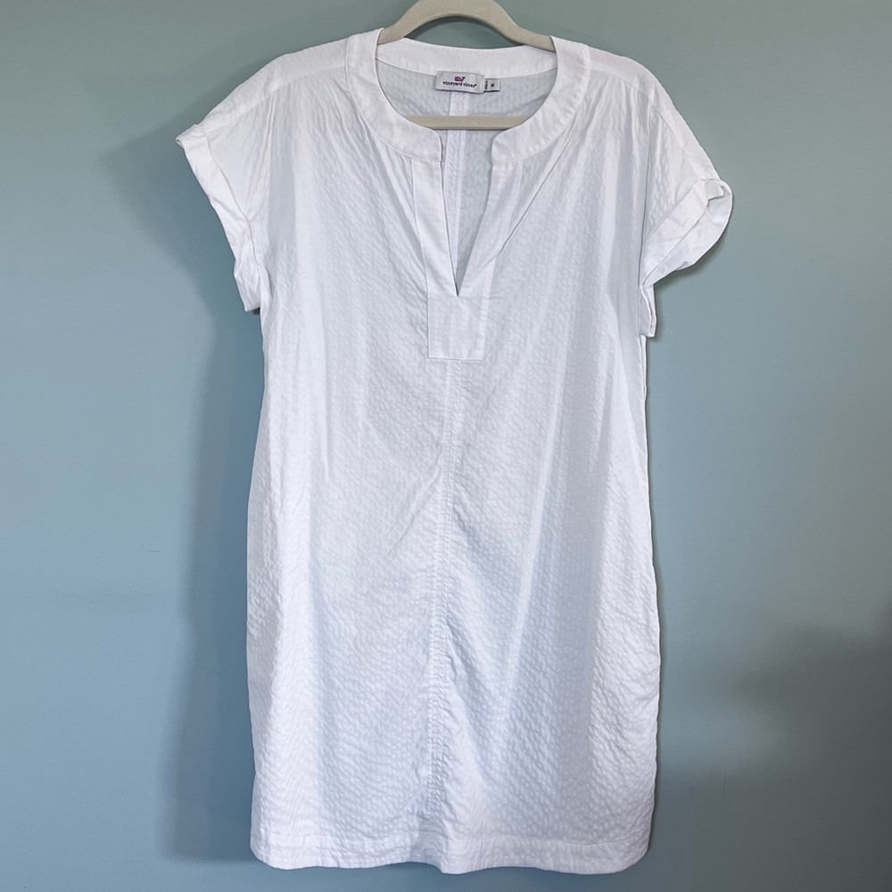 Vineyard Vines Seersucker Margo white dress. Size Medium